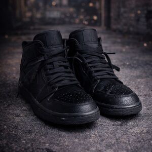 Jordan 1 Mid Triple Black
